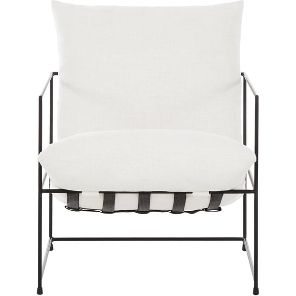 Bílé křeslo s kovovým rámem Wayne - Westwing Collection-image-3