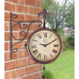 Venkovní nástěnné hodiny s teploměrem Esschert Design Rustic