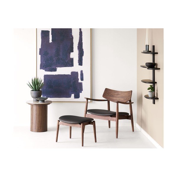 Černá patrová police z dubového dřeva 80 cm Aliano – House Nordic-image-3