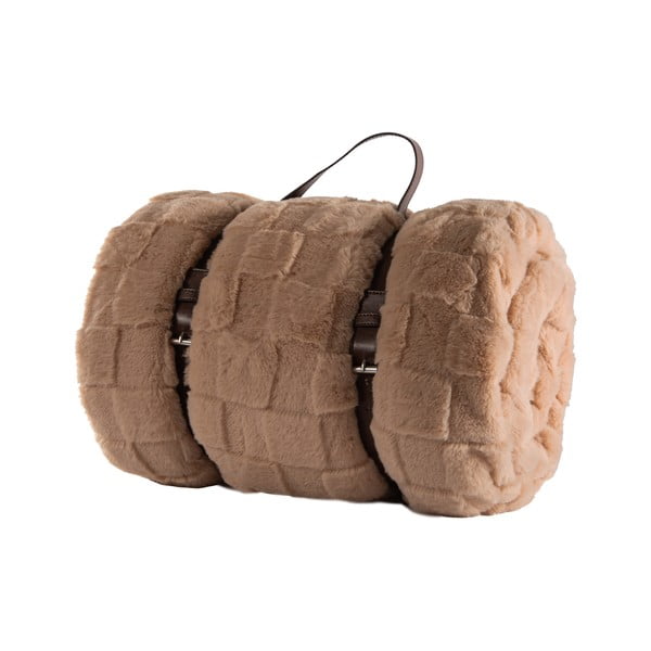 Hnědá deka z mikroplyše 150x200 cm Rava – Tiseco Home Studio-image-4