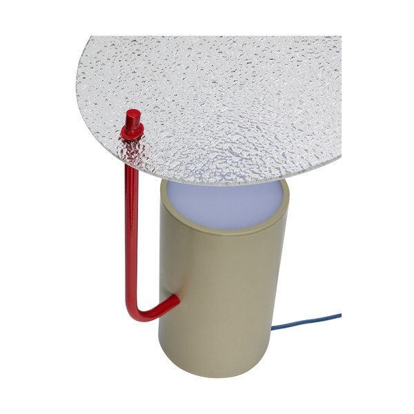 Khaki stolní lampa se skleněným stínidlem (výška 35 cm) Disc – Hübsch-image-2