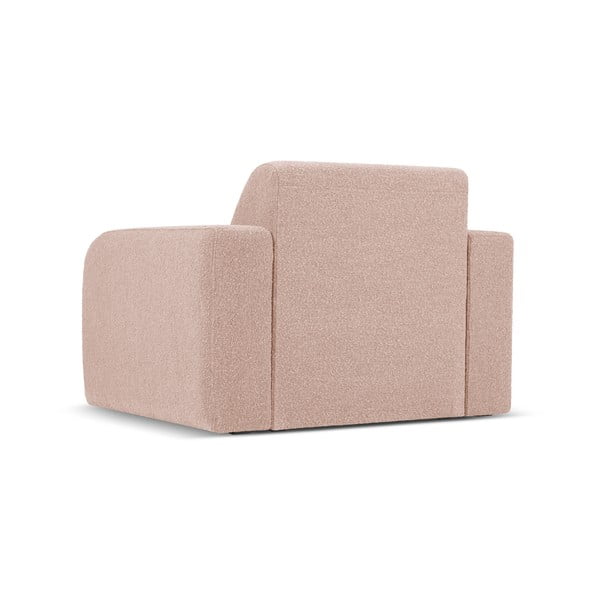 Růžové křeslo z textilie bouclé Molino – Micadoni Home-image-3