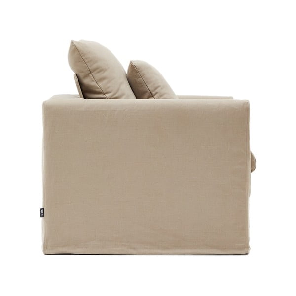 Béžové lněné křeslo Nora – Kave Home-image-3