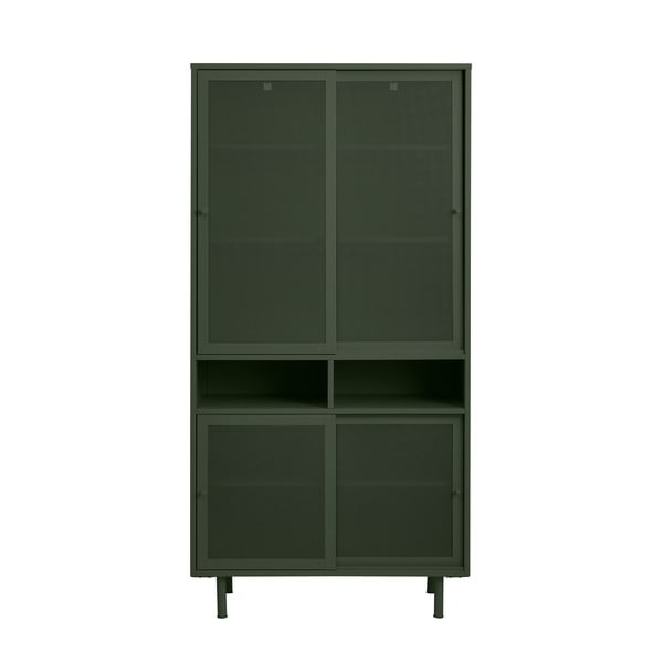 Tmavě zelená kovová skříňka s posuvnými dveřmi 90x180x40 cm Veep – Unique Furniture