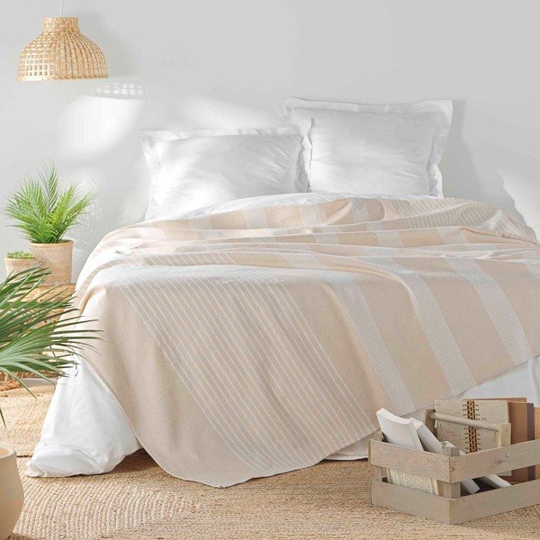 Béžový přehoz 240x260 cm Adele – douceur d'intérieur-image-1