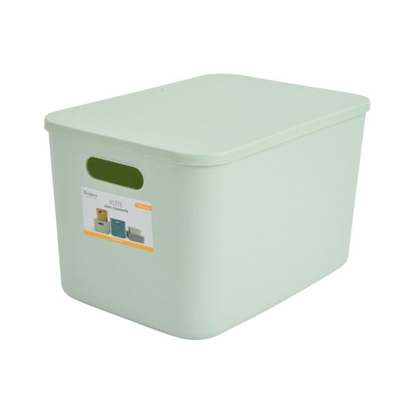 Světle zelený plastový úložný box s víkem 35,5x25,5x23 cm – Homéa-image-4