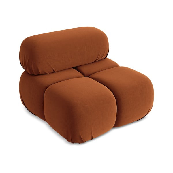 Oranžový sametový modul pohovky (středový díl) Lokua – Makamii-image-2