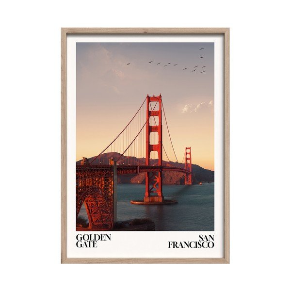 Tištěný obraz s rámem 50x70 cm Golden Gate – Styler