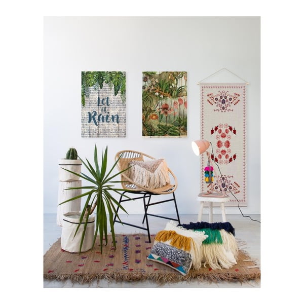 Nástěnná dekorace z borovicového dřeva Madre Selva Jungle Flowers, 60 x 40 cm-image-1