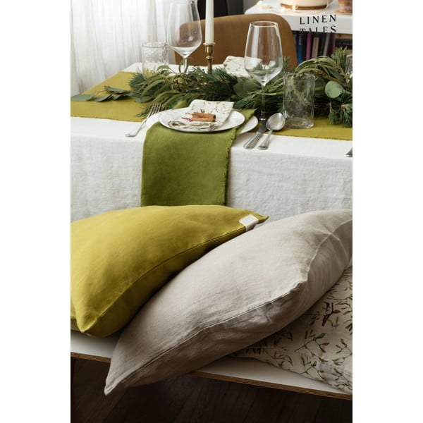 Lněný povlak na polštář 50x50 cm Moss Green – Linen Tales-image-2