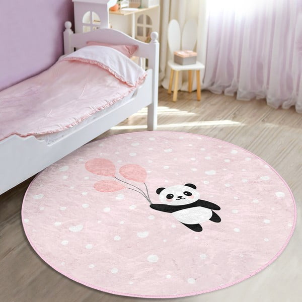 Růžový dětský koberec ø 100 cm Comfort – Mila Home-image-4