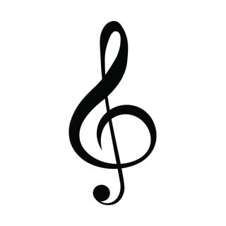 Černá nástěnná dekorace Wallity Treble Clef