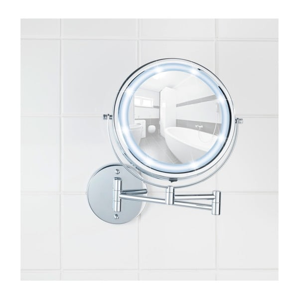 Kosmetické zvětšovací zrcadlo s osvětlením (5x) ø 17,5 cm Power-Loc Lumi – Wenko-image-4