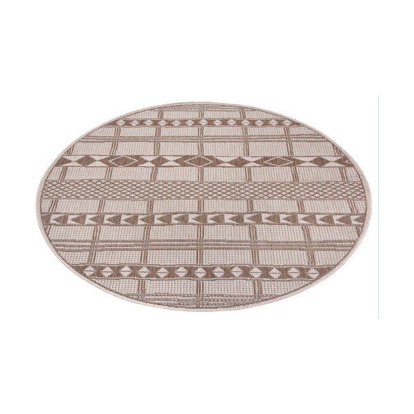 Hnědo-béžový venkovní koberec Ragami Madrid, ø 120 cm-image-2