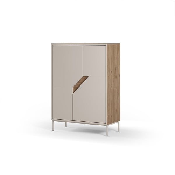 Komoda v dekoru dubu v krémovo-přírodní barvě 85x120x40 cm Lilou – Marckeric-image-4