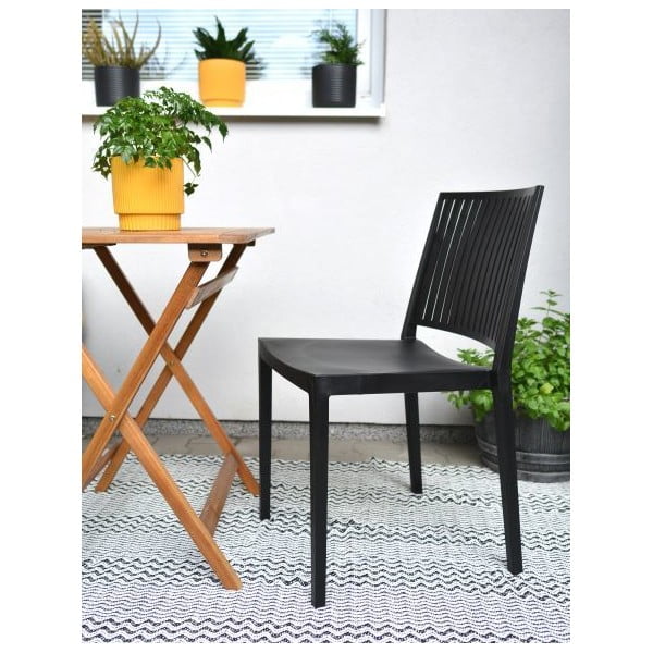 Černá plastová zahradní židle Bars - Rojaplast-image-1