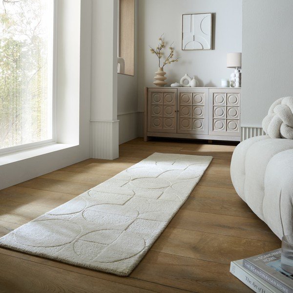 Slonovinový ručně tkaný vlněný běhoun 60x230 cm Gigi – Flair Rugs-image-1