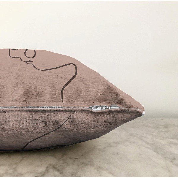 Béžový povlak na polštář s příměsí bavlny Minimalist Cushion Covers Portrait, 55 x 55 cm-image-1