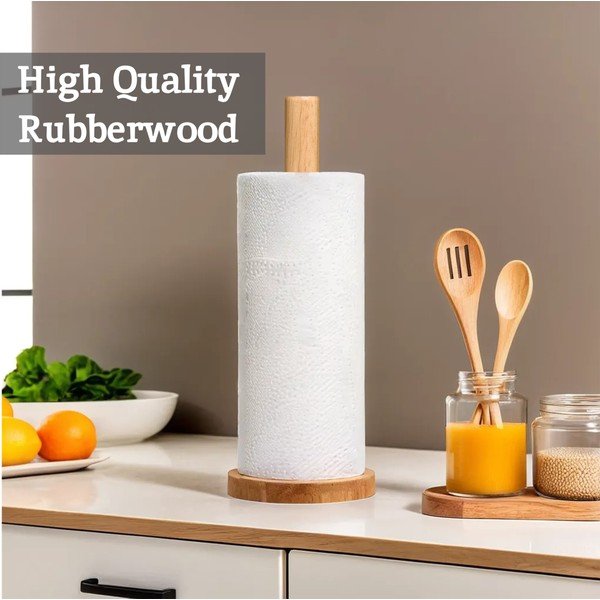 Dřevěný stojan na papírové utěrky v přírodní barvě ø 12 cm Soka – Premier Housewares-image-4