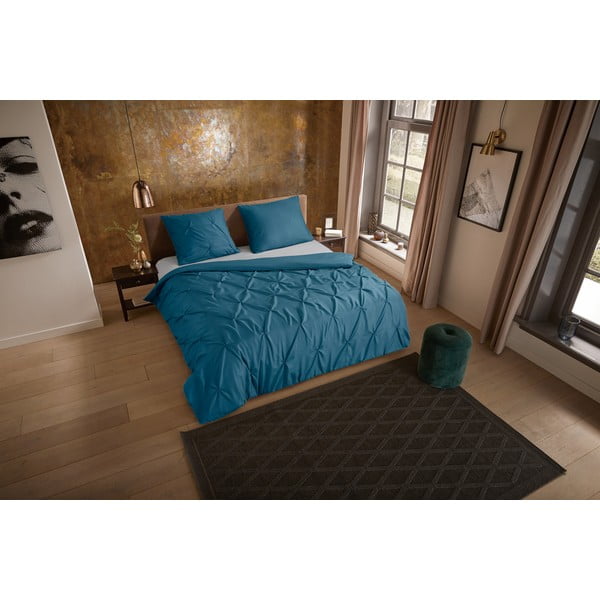 Prodloužené povlečení na jednolůžko z mikrovlákna v petrolejové barvě 140x220 cm Pure Elegance – Good Morning-image-3