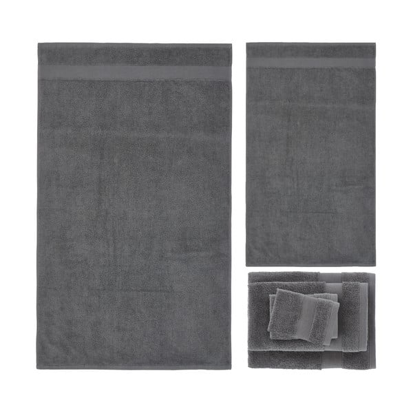 Tmavě šedé froté bavlněné ručníky a osušky v sadě 6 ks Anti-Bacterial – Catherine Lansfield-image-2