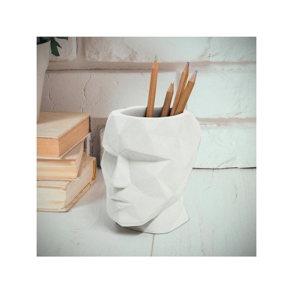 Bílý organizér na psací potřeby z cementu Head – Balvi-image-1