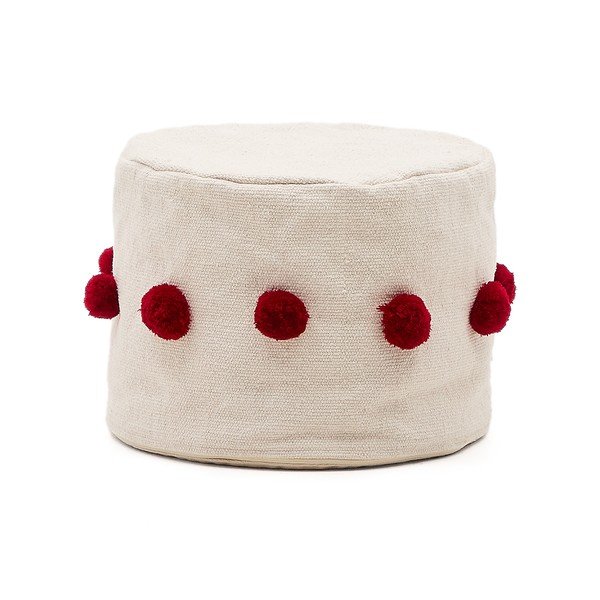 Červený/béžový taburet Manua – Kave Home
