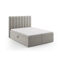 Šedá boxspring postel s úložným prostorem 160x200 cm Gina – Milo Casa