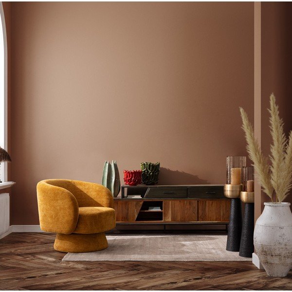 Otočné žinylkové křeslo v hořčicové barvě Julienne – Bizzotto-image-1