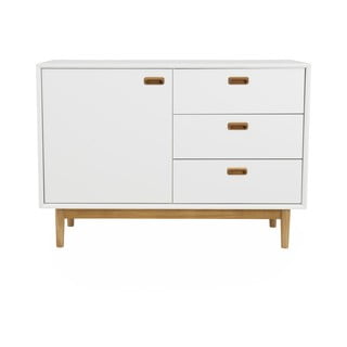 Bílá komoda Tenzo Svea, délka 114 cm