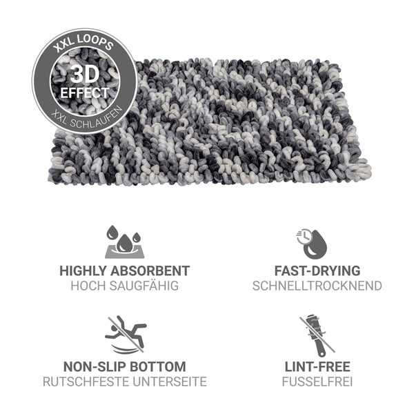 Šedomodrá textilní koupelnová předložka 60x90 cm Lerici – Wenko-image-4