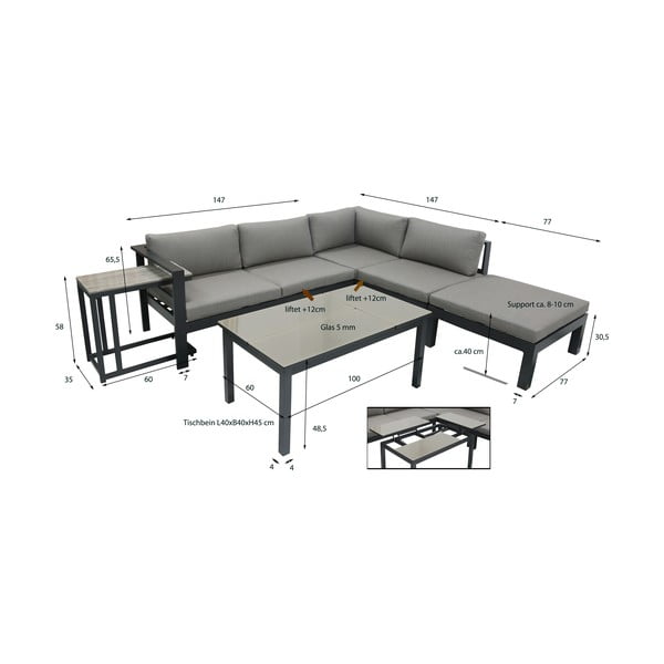 Zahradní set rohové pohovky a stolků Garden Pleasure Miranda-image-4