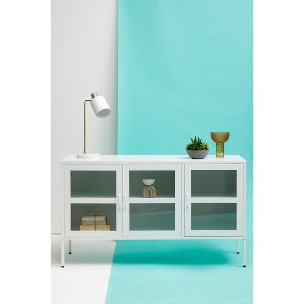 Bílá ocelová vitrína 140x80x45 cm Acier – Premier Housewares-image-4