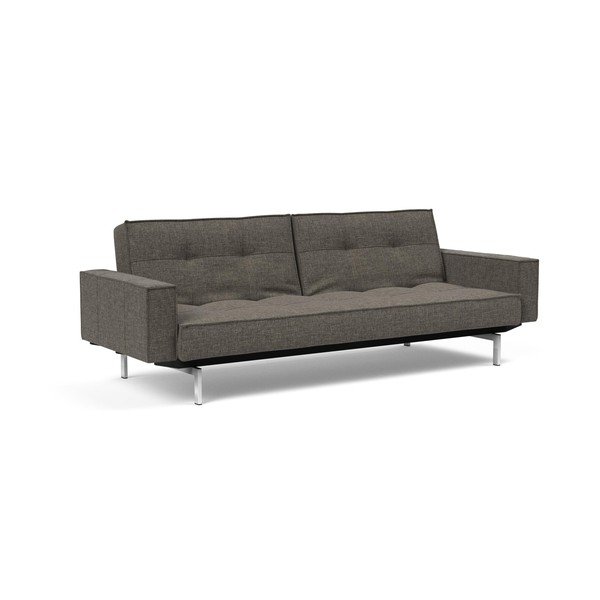 Tmavě šedá rozkládací pohovka s područkami Innovation Splitback Chrome-image-2