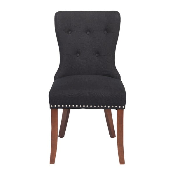 Černá jídelní židle s hnědými nohami Rowico Adele