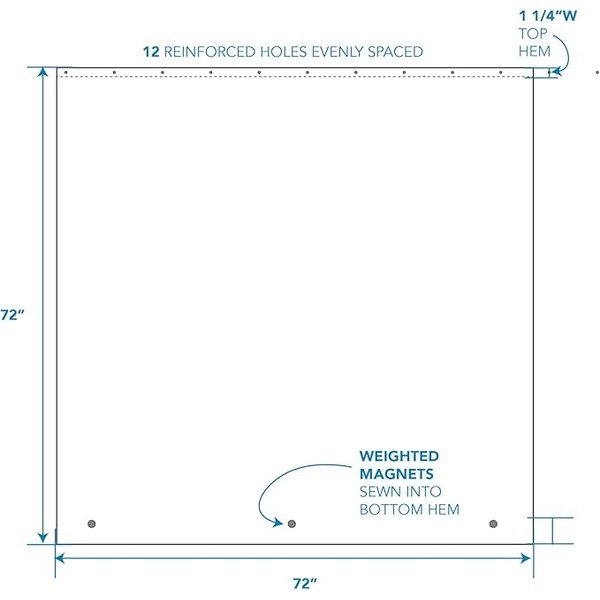 Modrý sprchový závěs iDesign PEVA, 183 x 183 cm-image-4