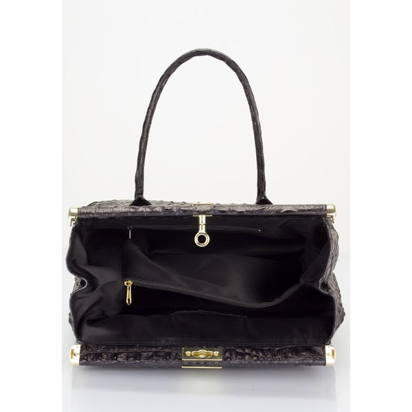 Černá kožená kabelka Lisa Minardi Lantha-image-3