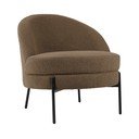 Šedohnědé křeslo z textilie bouclé Noble – Leitmotiv