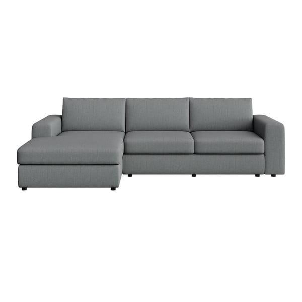 Šedá rohová pohovka (levý roh/s lenoškou) Baga – Rodier