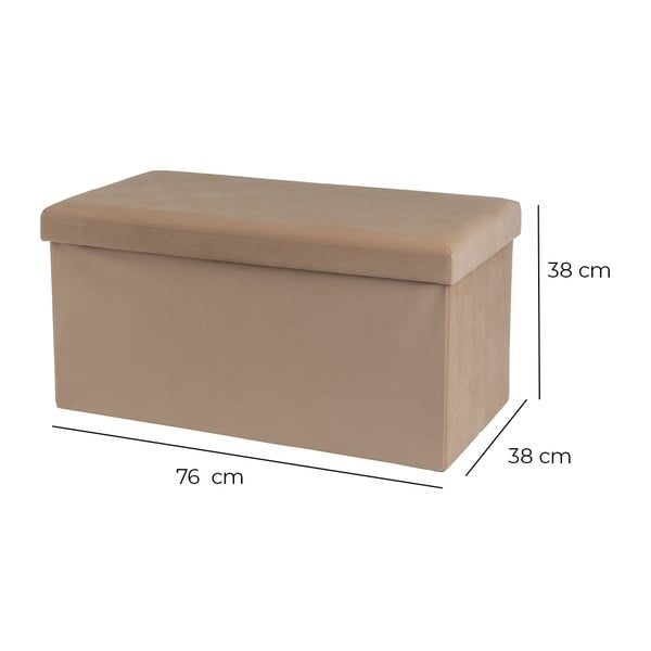 Světle hnědý sametový taburet Estela – Casa Selección-image-3