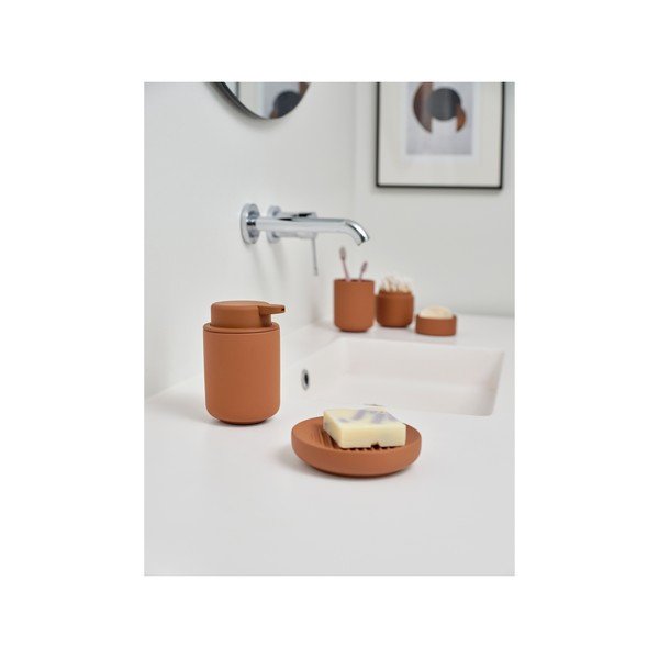 Oranžový kameninový koupelnový organizér na vatové tampony Ume – Zone-image-3
