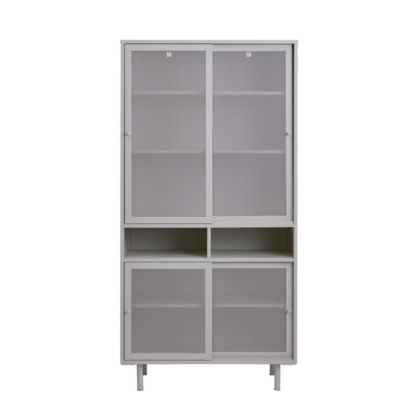 Šedá kovová skříňka s posuvnými dveřmi 90x180x40 cm Veep – Unique Furniture