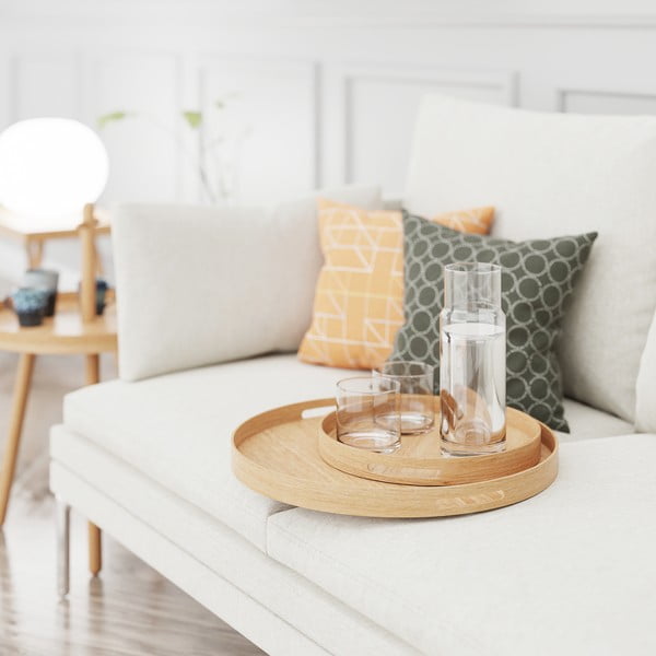 Kruhový dřevěný tác Wireworks Busboy Oak, ø 30,8 cm-image-3