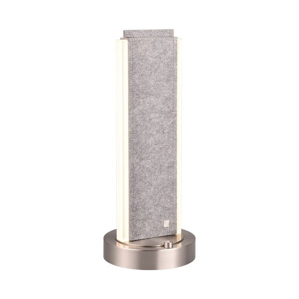 Šedá LED stolní lampa s hlasovým ovládáním/s ovládáním pomocí mobilní aplikace s textilním stínidlem (výška 51 cm) Cicara – CINQUE