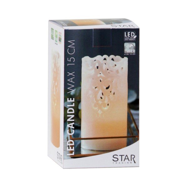 Bílá vosková LED svíčka Star Trading Clary, výška 15 cm-image-4