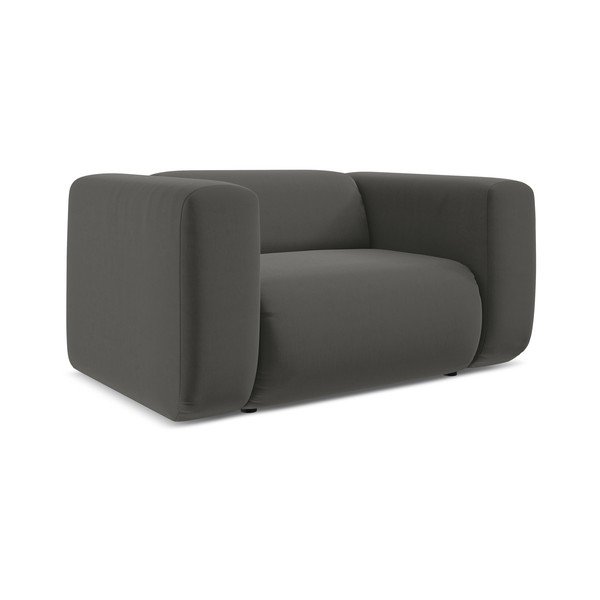 Šedé sametové křeslo Ekahi – Makamii