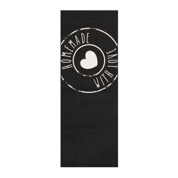 Černý běhoun Zala Living Vibe Homemade, 67 x 180 cm