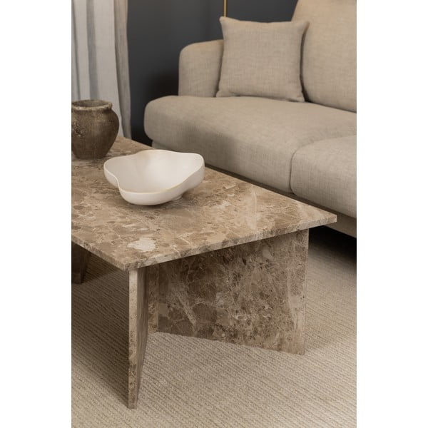 Béžový mramorový konferenční stolek 70x140 cm Vega – Actona-image-1