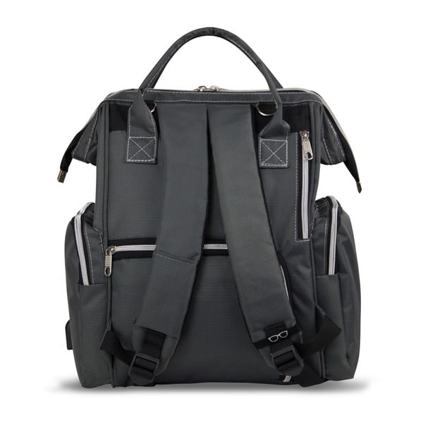 Antracitový batoh pro maminky s USB portem My Valice HAPPY MOM Baby Care Backpack-image-2