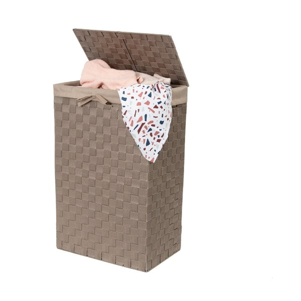 Hnědý koš na prádlo s víkem Compactor Laundry Basket Linen, výška 60 cm-image-2